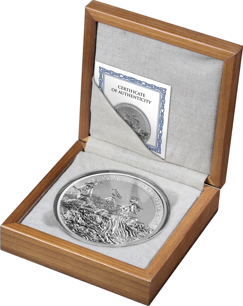 Germania Mint Silber 1 kg 2024 999 Silber Feinsilber 80 Mark mit Zertifikat und Box