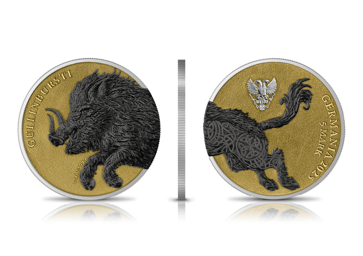 Germania Beasts Gullinbursti 2 x 1 oz Silver BU 2025 Yellow Gold, Ruthenium, Silver