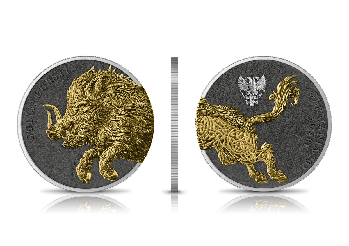 Germania Beasts Gullinbursti 2 x 1 oz Silver BU 2025 Yellow Gold, Ruthenium, Silver
