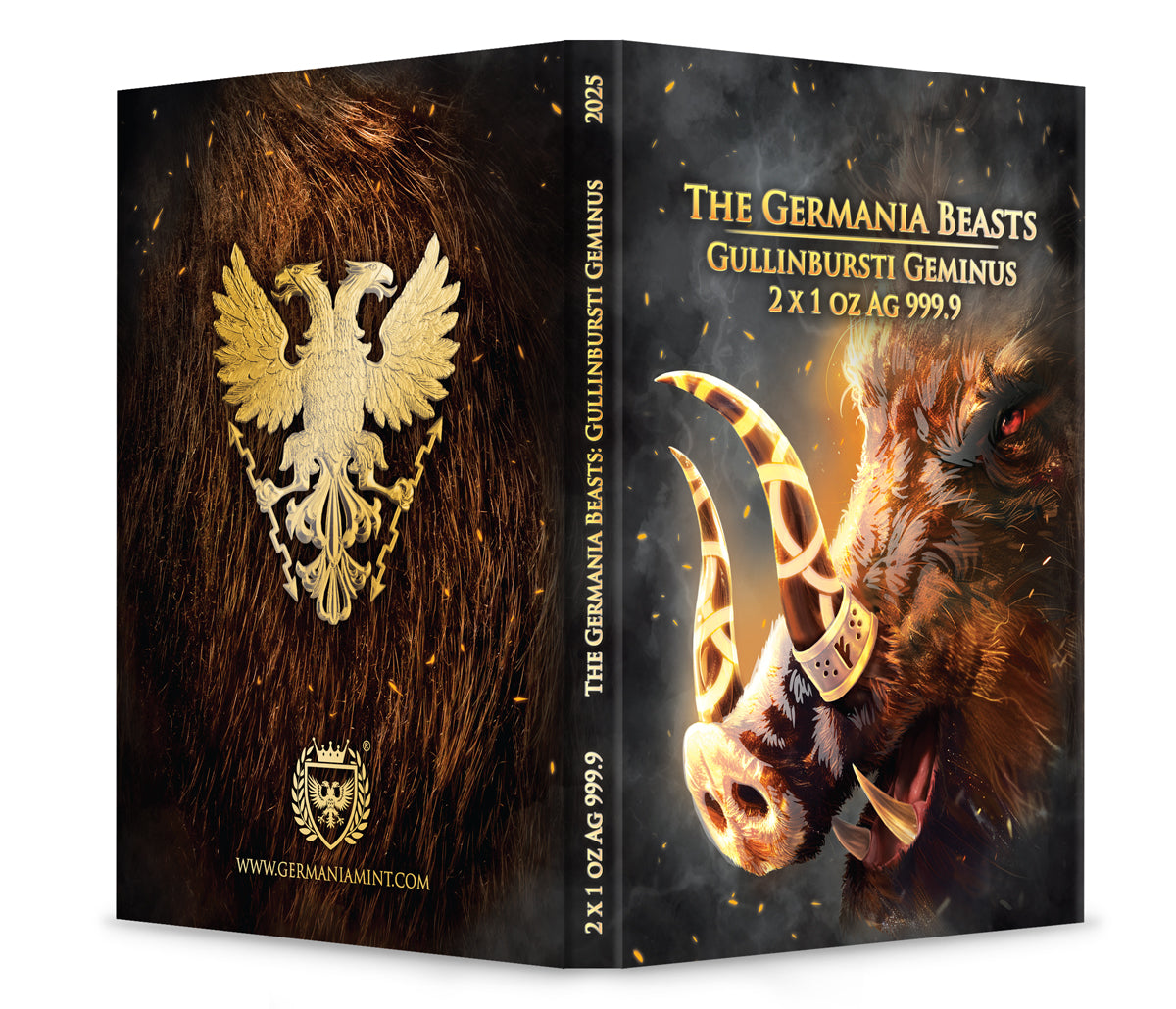 Germania Beasts Gullinbursti 2 x 1 oz Silver BU 2025 Yellow Gold, Ruthenium, Silver