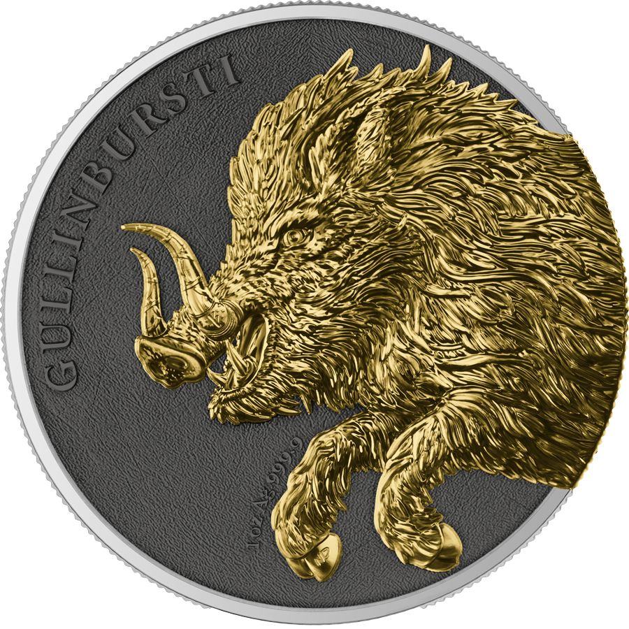 Germania Beasts Gullinbursti 2 x 1 oz Silver BU 2025 Yellow Gold, Ruthenium, Silver