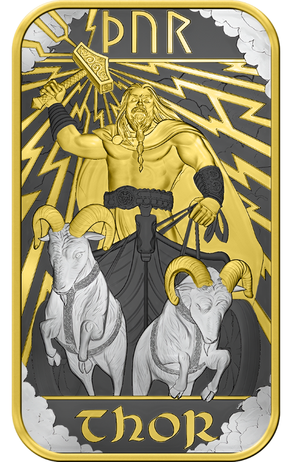 Silberbarren 1 oz Großbritannien Nordische Götter Norse Gods - Thor spezial Edition