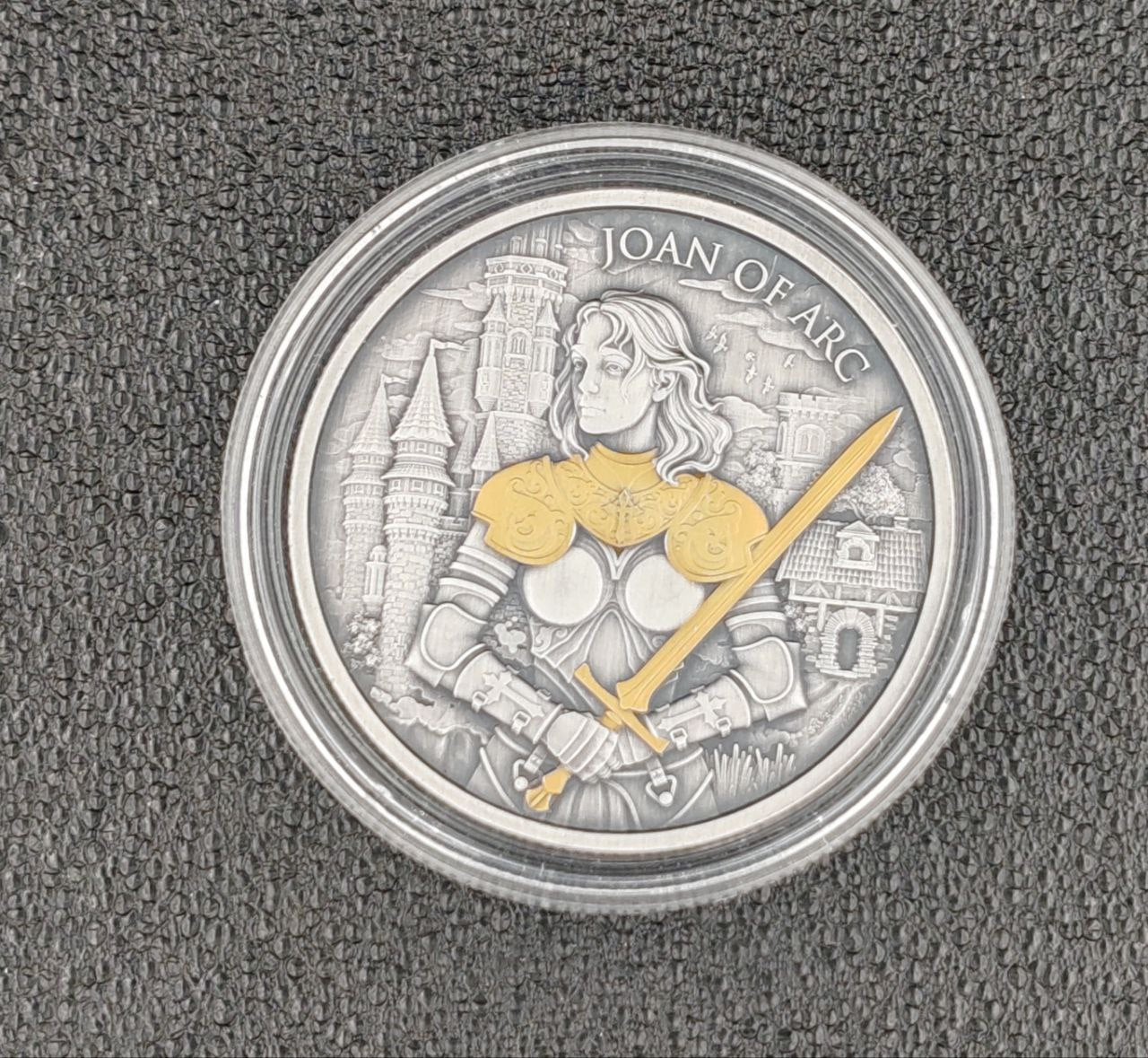 Joan of Arc Warriors 1 oz Silber Antik gilded Legendäre Krieger