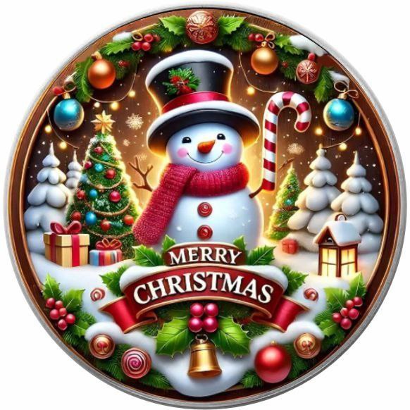 American Eagle 1 oz Silber 2024 Christmas Snowman Schneemann Farbe*