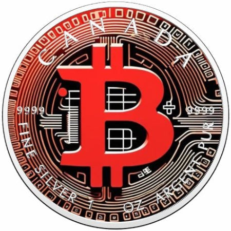 Kanada Maple Leaf Bitcoin Color 1oz Silber 2025 in Farbe