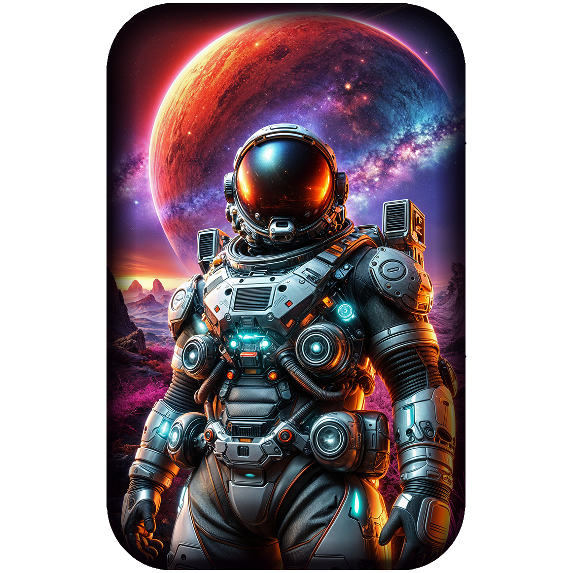 Astronaut 999,9 Silberbarren 2 oz koloriert Asturmint 2025