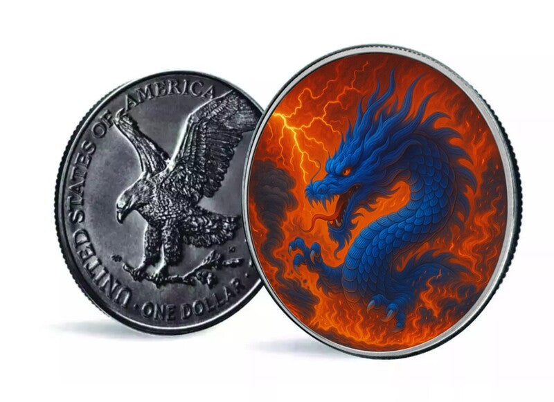 American Eagle Dragon Of Chaos Color 1 oz Silber 2025