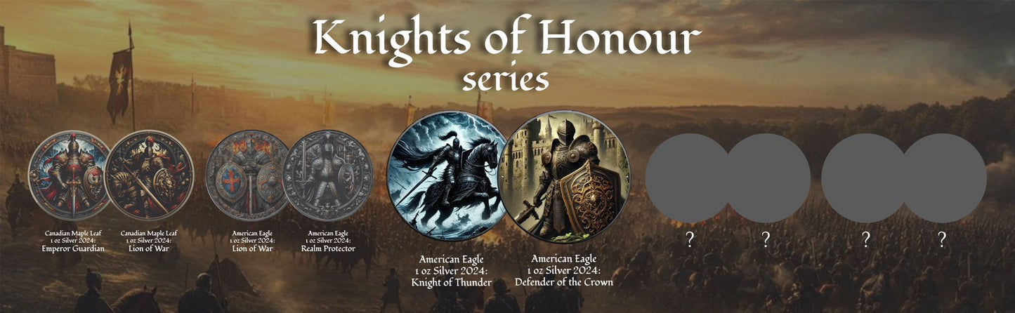 American Eagle Knights of Honour Defender of the Crown Color Farbe 1 oz Silber 2024