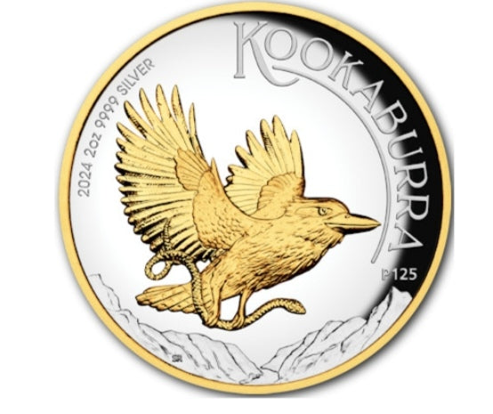 Australien - 2 AUD Kookaburra 2024 - 2 Oz Silber PP Gilded