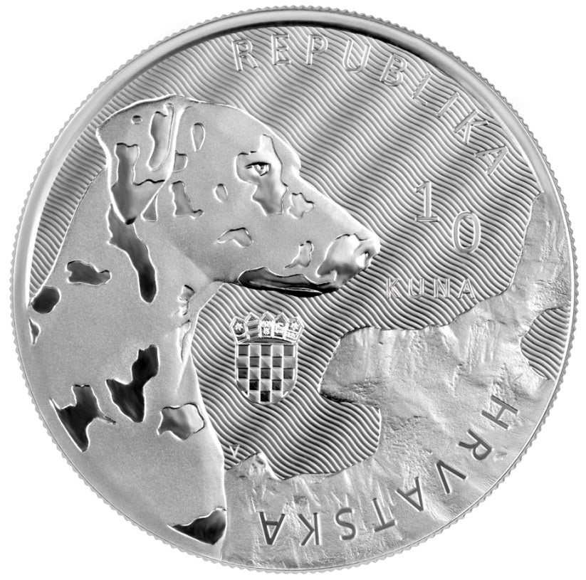 Dalmatiner Dog Silbermünze Kroatien 1 Oz 2021 10 Kuna Silbermünzen