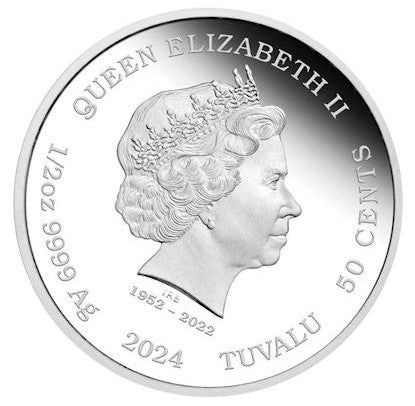 Tuvalu - Baby Lunar Drache 2024 - 1/2 Oz Silber PP Color Farbe - Year of the Dragon*