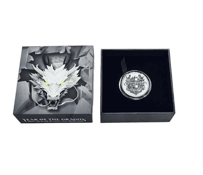 JAHR DES DRACHEN 3D Ultra High Relief 1 Oz Silbermünze