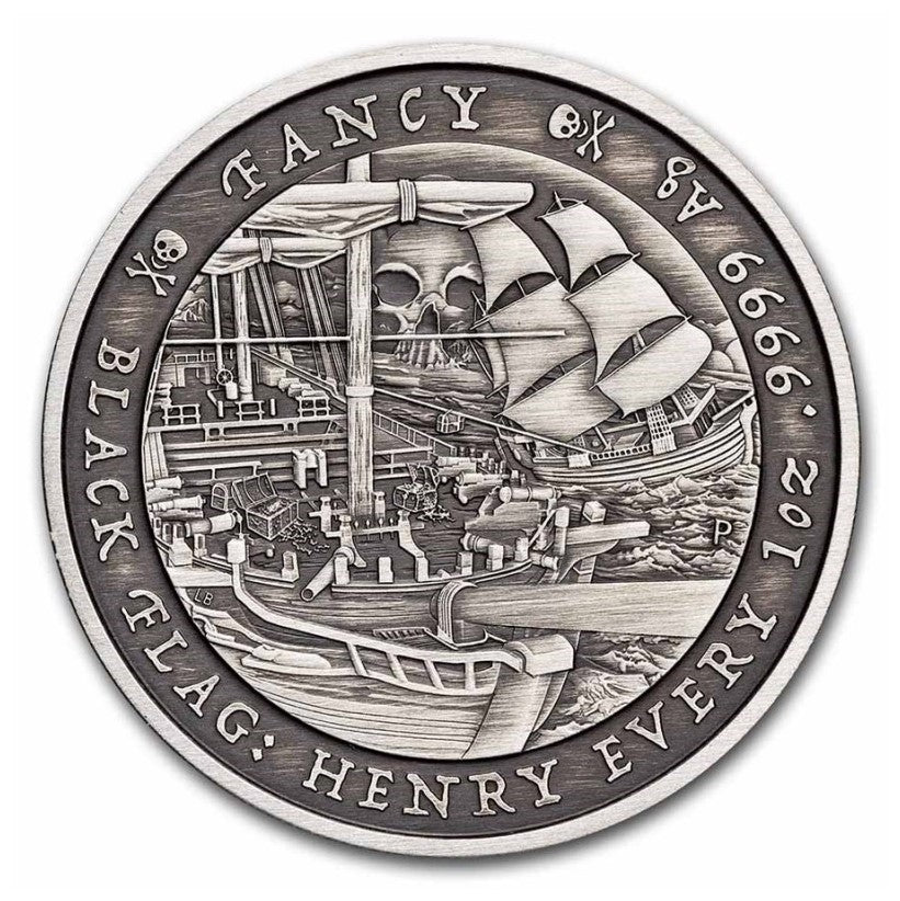 Tuvalu - Black Flag The Fancy 2023 - 1 Oz Silber Antik Finish *