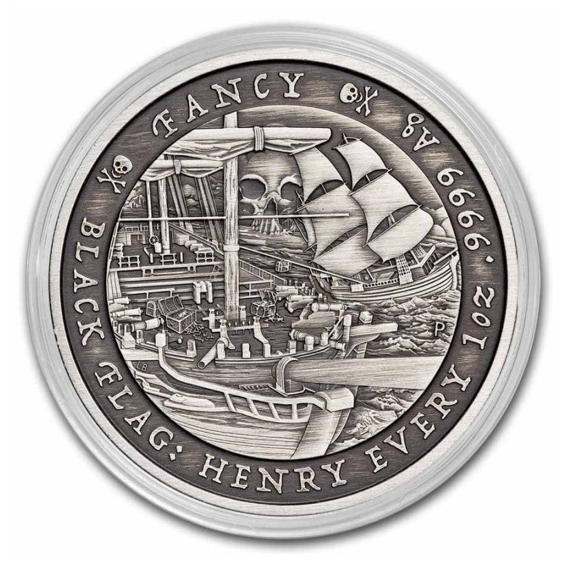 Tuvalu - Black Flag The Fancy 2023 - 1 Oz Silber Antik Finish *