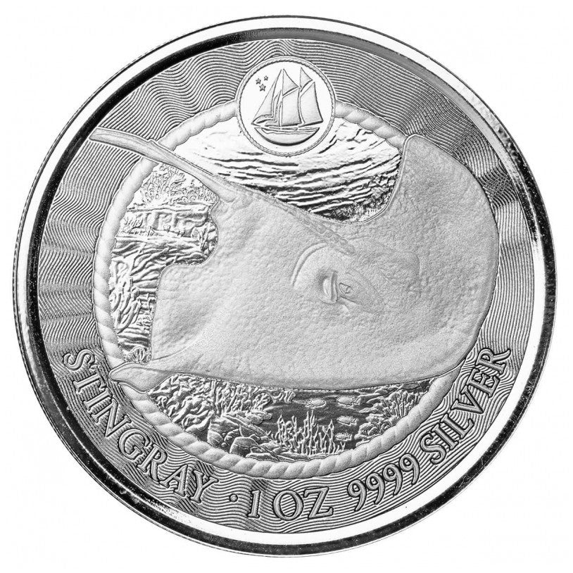 Cayman Islands 2023, Stingray Stachelrochen, 1 Oz Silbermünze
