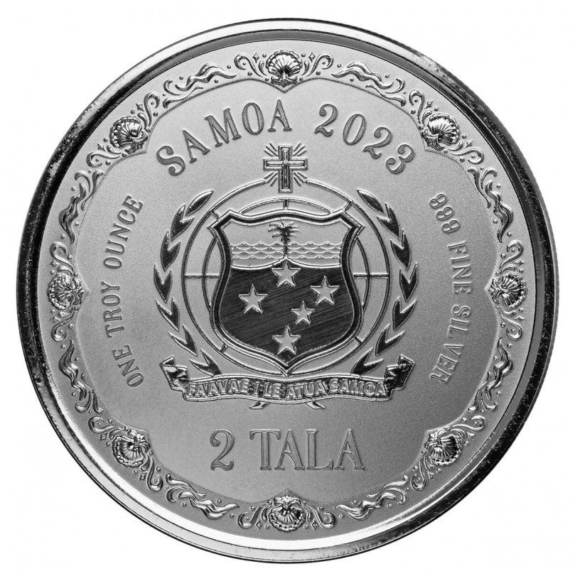 Silbermünze 1 oz BU Pacific Mermaid (Meerjungfrau) Mutter und Tochter 2023 Samoa *