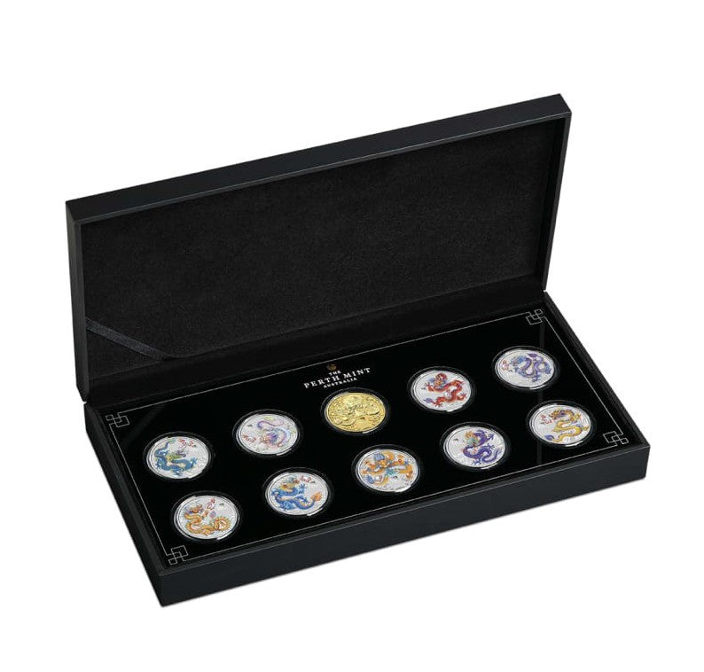 Lunar 3 Drache 2024 - 10 x 1/2 oz Coin Set - Perth Mint*