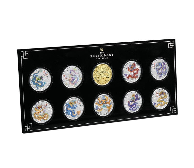 Lunar 3 Drache 2024 - 10 x 1/2 oz Coin Set - Perth Mint*