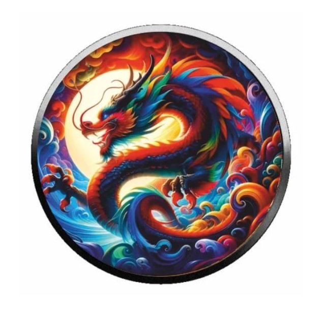 Kanada Maple Leaf Dragon Of Luck Color 1oz Silber 2024 in Farbe*