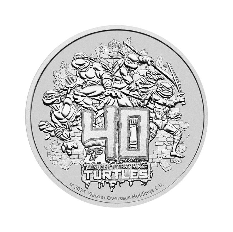 Tuvalu - 1 TVD 40 Jahre Teenage Mutant Ninja Turtles 2024 - 1 Oz Silber