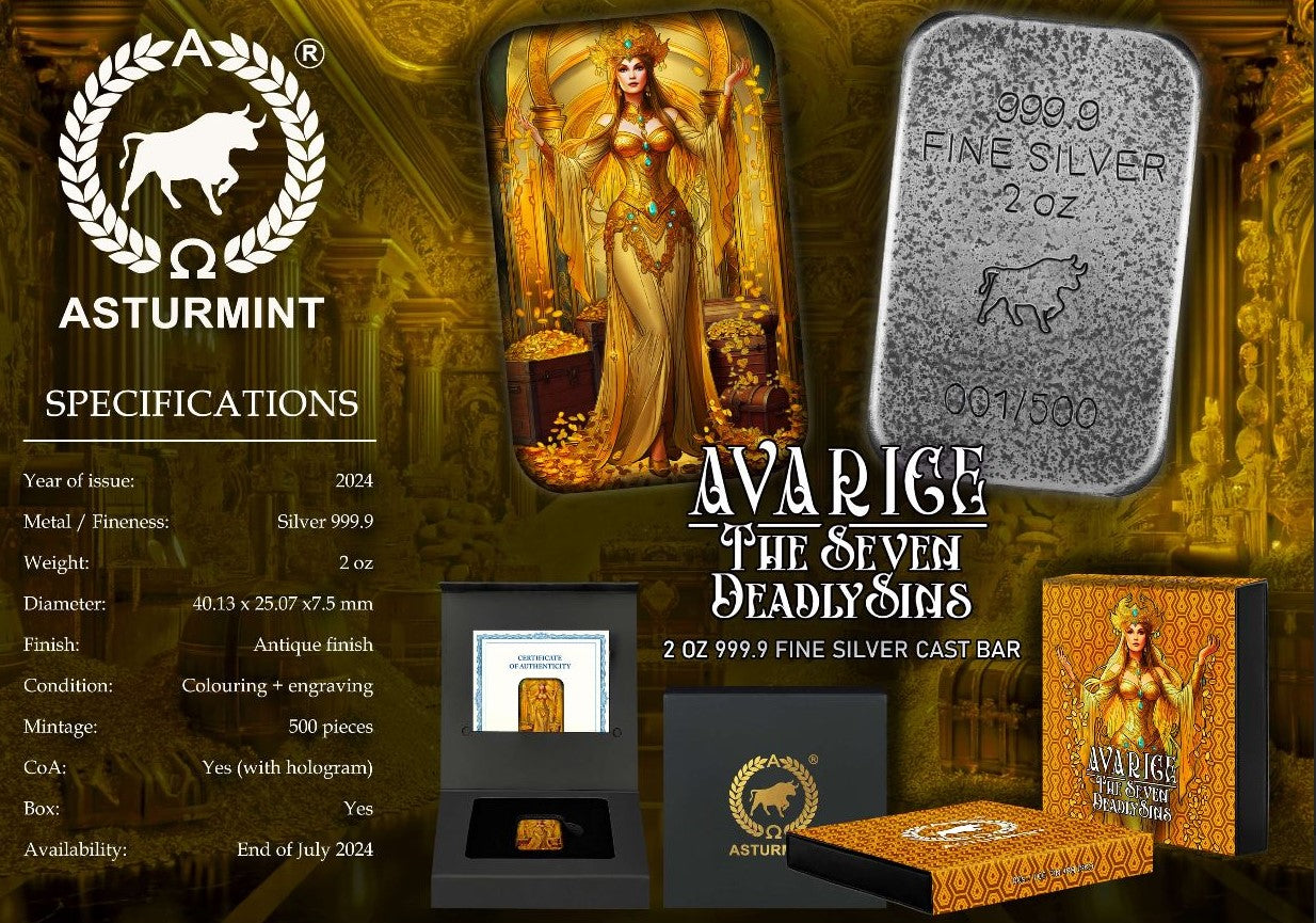 The Deadly Seven Sins - Avarice Silberbarren 2 oz Asturmint