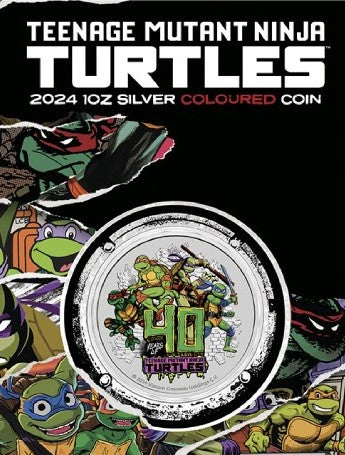 Teenage Mutant Ninja Turtles Silbermünze 1 oz Tuvalu 2024 BU Coin Card - 1 AU$ - Perth Mint Premium Anlagemünze*