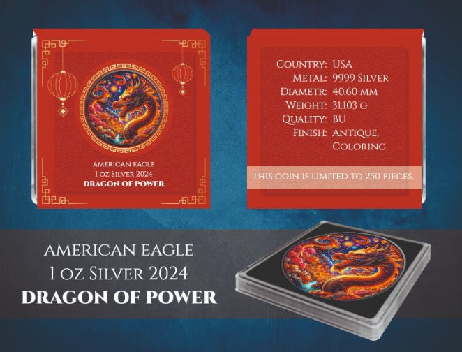 American Eagle Dragon Of Power Color 1oz Silber 2024