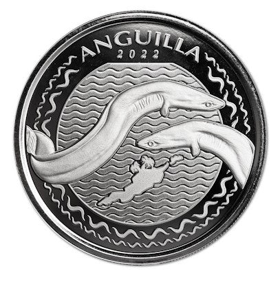 Anguilla 2022 EC8 Aal (Eel) 1 Oz Silbermünze 999 Silber