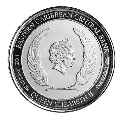 Grenada - 2 Dollar EC8_5 Muskatnussbaum (Nutmeg Tree) 2022 - 1 Oz Silber