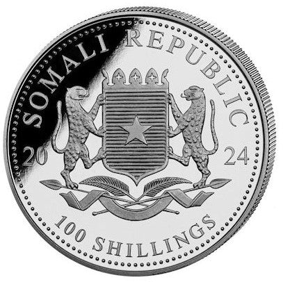 Somalia - African Wildlife Leopard 2024 - 1 Oz Silber Color*