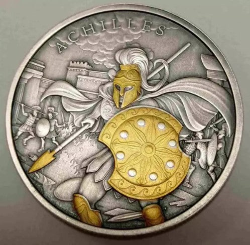 Achilles Legendary Warriors 1 oz Silber Antik gilded Legendäre Krieger