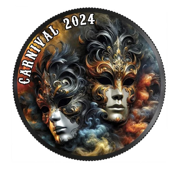 Kanada Carnival Karneval Silbermünze 1 oz 2024 Black Ruthenium Farbe