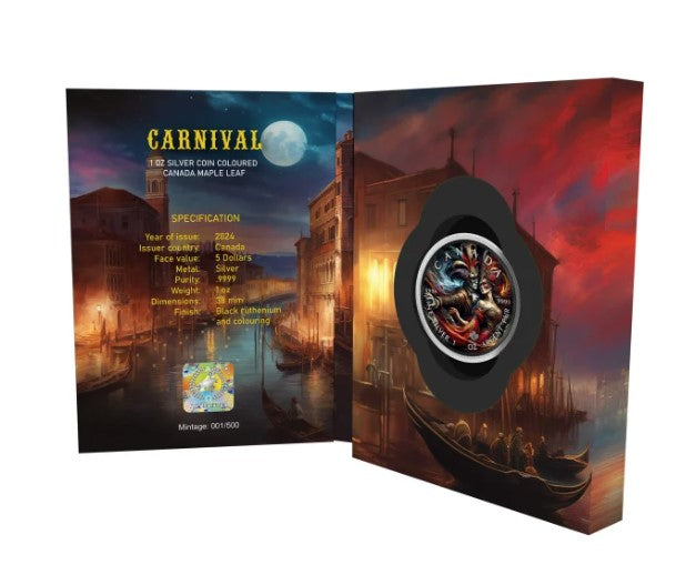 Kanada Carnival Karneval Silbermünze 1 oz 2024 Black Ruthenium Farbe