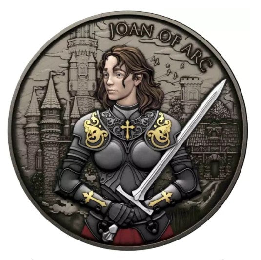 Joan of Arc Legendary Warriors 1 oz Silber in Antikfarbe