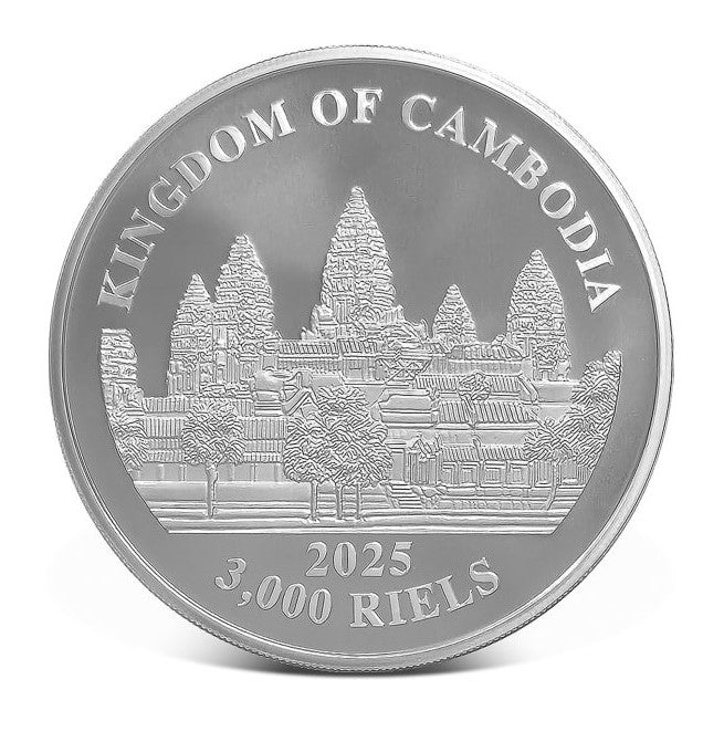 Silbermünze 1 oz Lost Tigers of Kambodscha 2025 koloriert