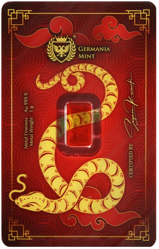 Goldbarren 1 Gramm Germania Mint Year of the Snake