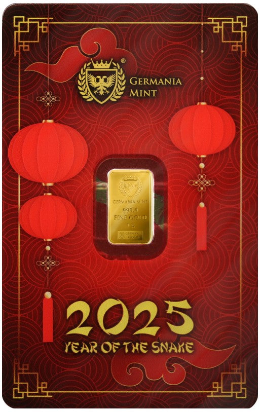 Goldbarren 1 Gramm Germania Mint Year of the Snake