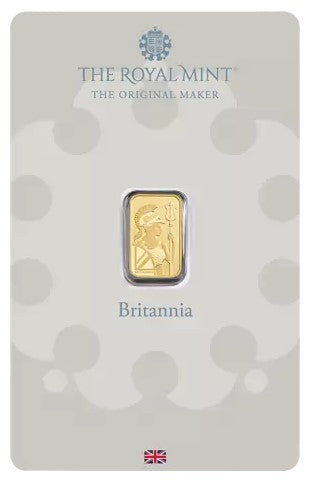 Goldbarren 1 Gramm The Royal Mint Britannia im Blister**