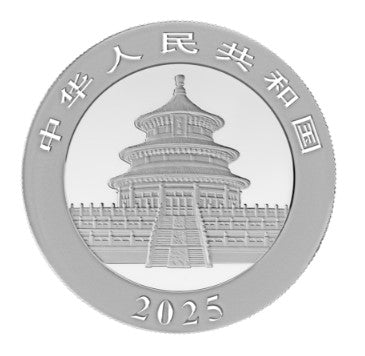 China Panda coloriert / farbig - 30 Gramm Silbermünze 2025