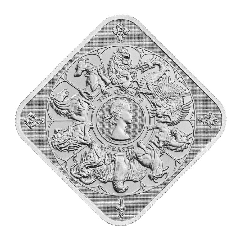 Silberbarren 1 oz The Queens Beasts Royal Mint 999 Silber