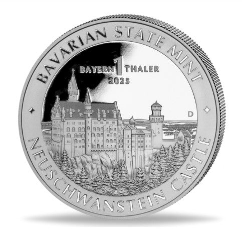 1 Bayern-Thaler 1 oz Silber BU 2025 Schloss Neuschwanstein