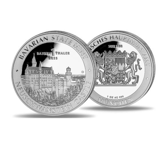 1 Bayern-Thaler 1 oz Silber BU 2025 Schloss Neuschwanstein