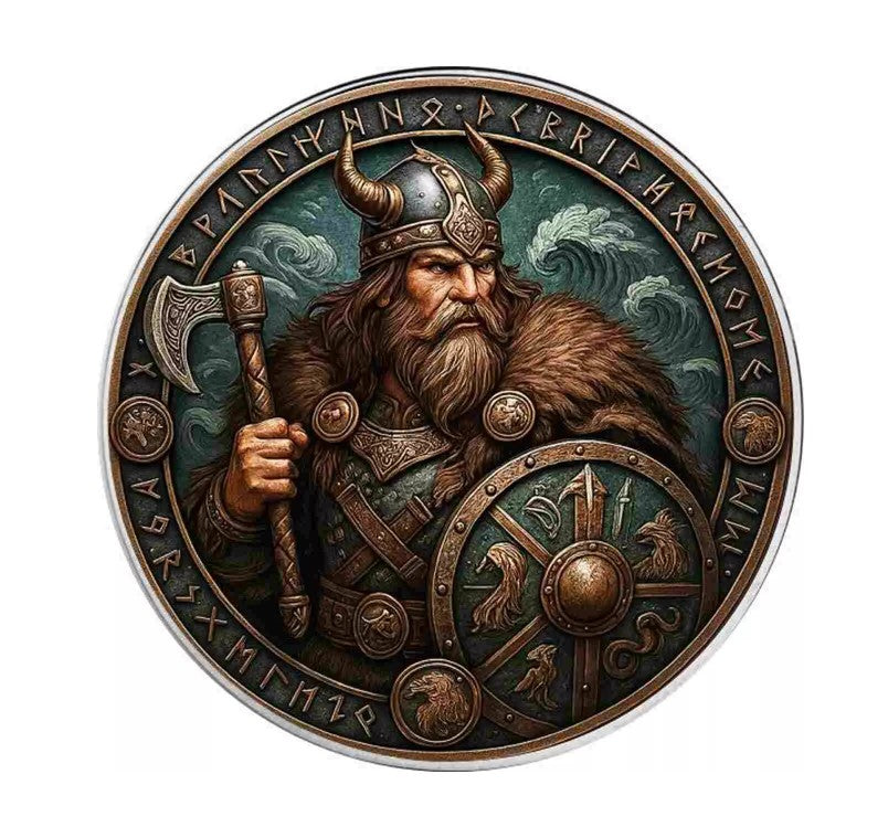Die Wikinger Silbermünze American Eagle 1 oz Silber 2025 Harald Ironstorm Farbe