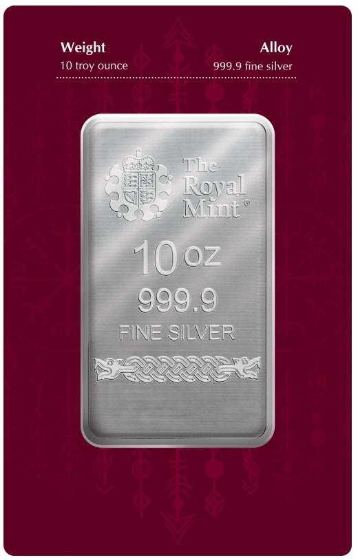 Silberbarren 10 oz Großbritannien Nordische Götter Odin (1.) Norse Gods - Odin