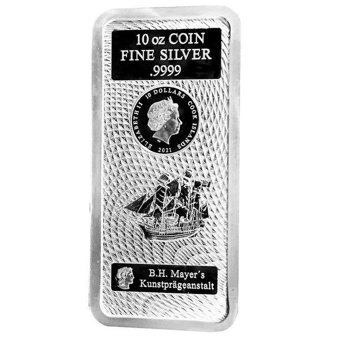 Silberbarren 10 oz Cook Islands 2021 Münzbarren
