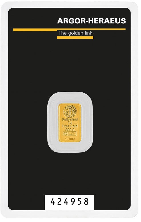 Goldbarren Au999.9 Argor-Heraeus 1 g Kinebar im Blister**