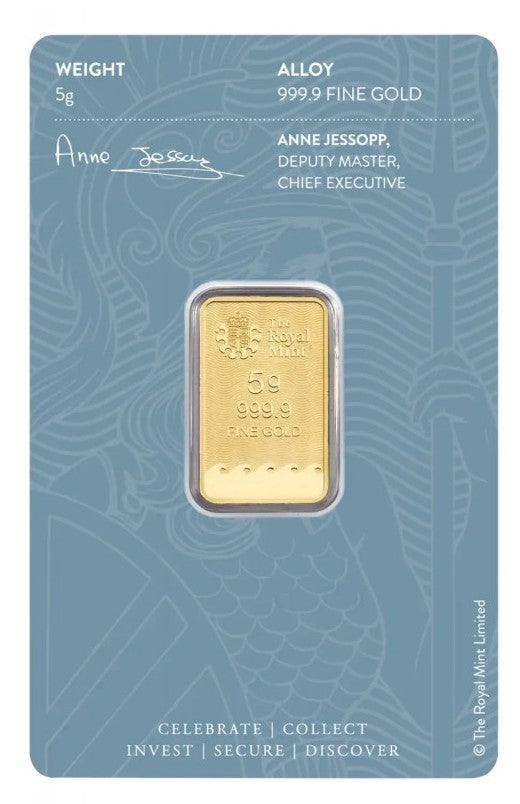 Goldbarren 5 g Britannia Old Style selten Au999.9**