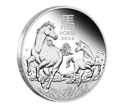 Lunar 3 Silbermünze 1 oz Pferd Horse 2026 PP - Australien Perth Mint