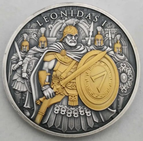 Leonidas Warriors 1 oz Silber Antik gilded Legendäre Krieger