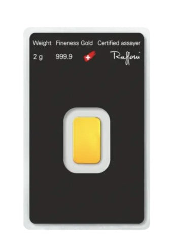 Goldbarren 2 Gramm Argor - Heraeus Barren **